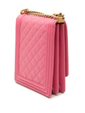 Chanel North South Boy Flap Bag Quilted Caviar Small