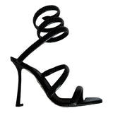 Rene Caovilla Black Python Effect Leather Cleo Sandals size 37